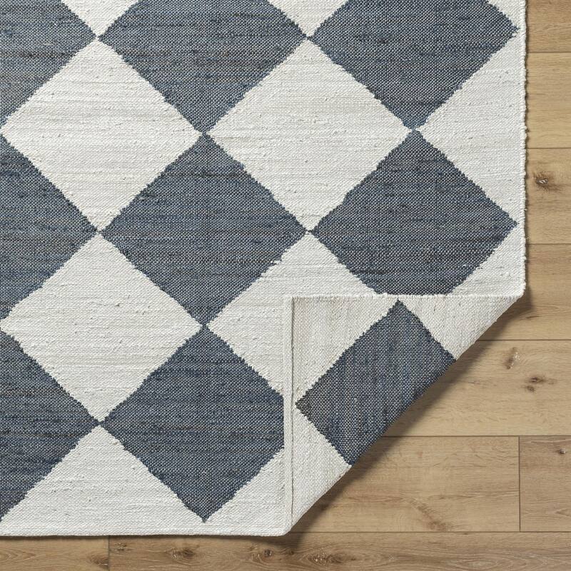Wilfredo Transitional Checkered Jute Area Rug