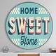 preview thumbnail 9 of 8, Designart 'Home Sweet Home Old Metal Style' Oversized Quote Wall CLock 36 in. wide x 36 in. high