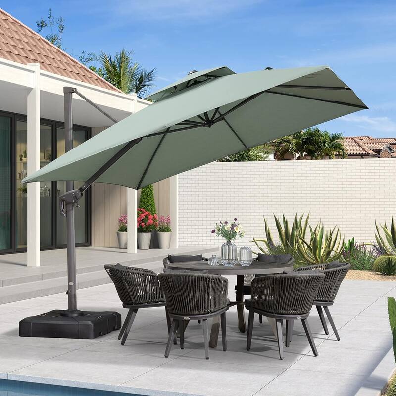 PURPLE LEAF Double Top Stylish Patio Cantilever Umbrella