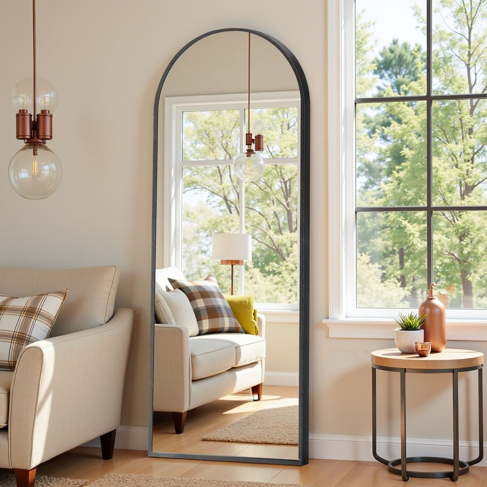 Full Length Mirror with Stand, Floor Mirror with Aluminum Alloy Frame for Bedroom, Standing Full Body Mirror for Wall, Cloakroom