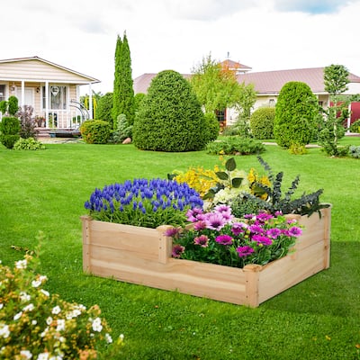 3-Tier Outdoor Raised Garden Bed Vegetable Planter Box