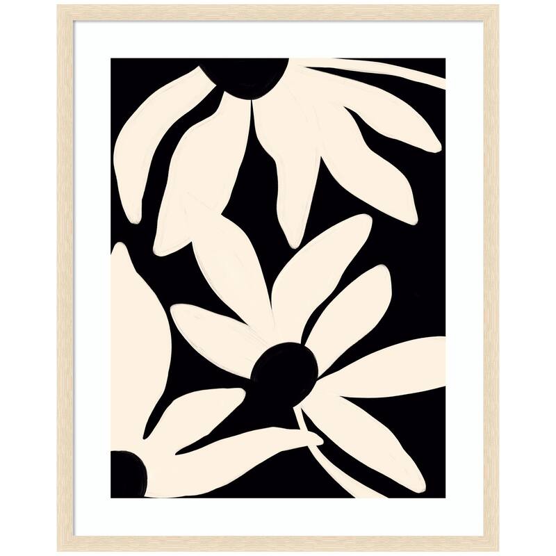 Kate and Laurel Framed Art Minimal Blooms by Alicia Bock - 34x42 - Natural