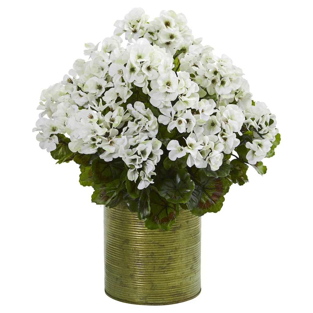 Modern Artificial Plant in Planter - Indoor Outdoor Decor HomeStock - White