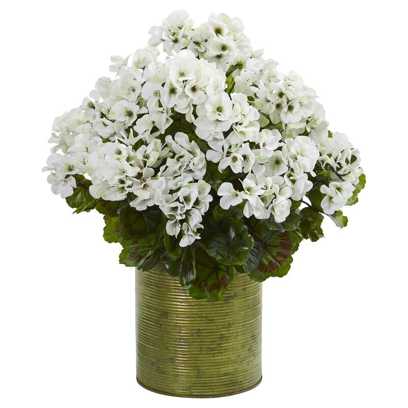 Modern Artificial Plant in Planter - Indoor Outdoor Decor HomeStock - White