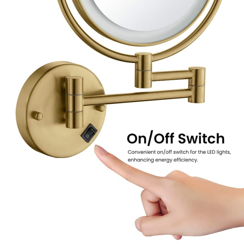 Circular LED Wall Mount Magnifying Make Up Mirror