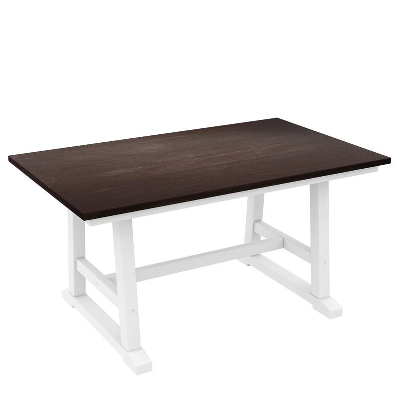 6-Piece Dining Table Set with Sturdy Rubberwood and Multifunctional Chairs and Bench for Family Meals