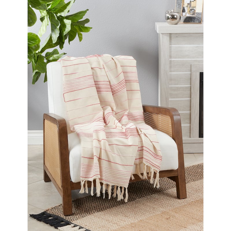 Throw Blanket With Striped Design