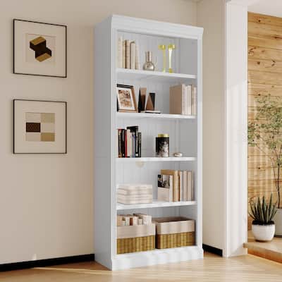 83.4" Tall Wood Bookcase, 5-Tier Bookshelves with Adjustable Storage Shelves, Storage Shelves for Living Room,Home Office