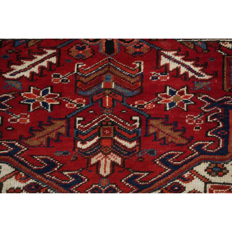 Hand Knotted Oriental 100% Wool Carpet Traditional Medallion Red Heriz Area Rug - 11' 4'' X 8' 6''