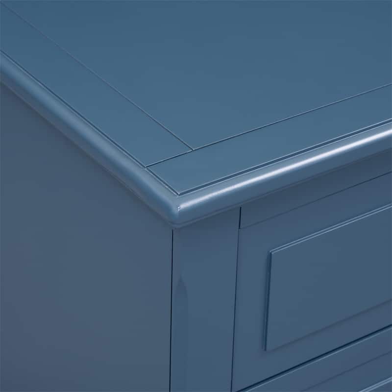 Wood Nightstand with Metal Sliding Rail and 3 Drawer