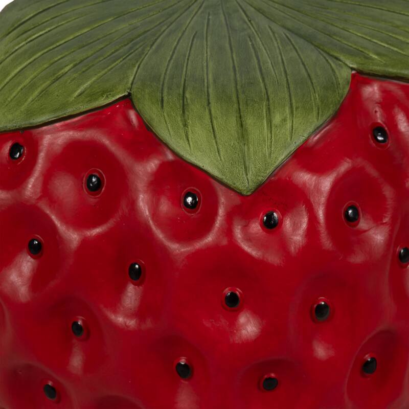 Resin Strawberry Garden Stool Outdoor Chair - Red, 17"