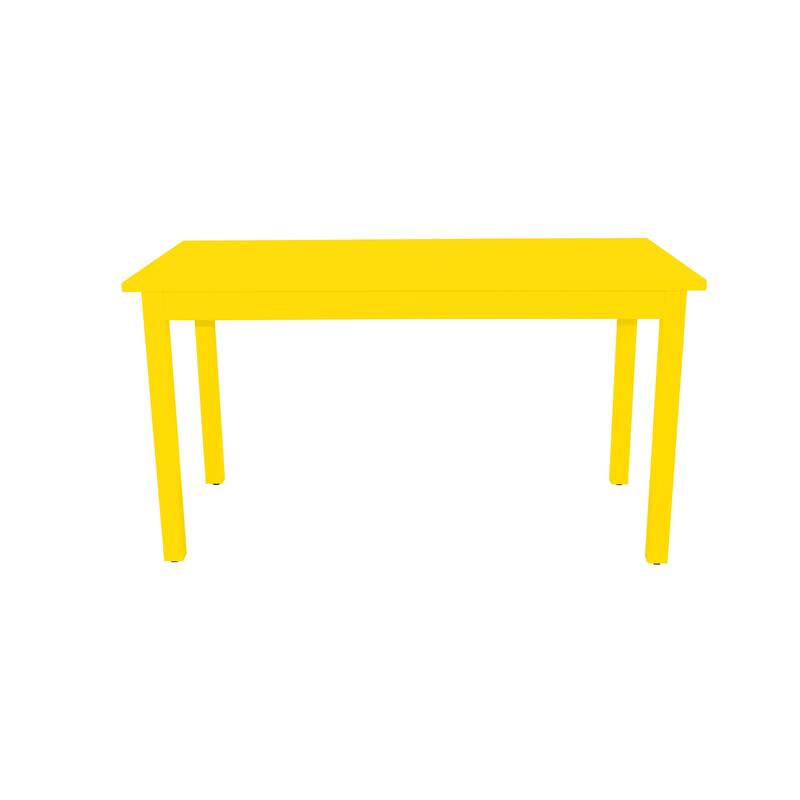 HomeRoots 48" Yellow Solid Wood Dining Table - 48.00 in. x 30.00 in. x 27.00 in.
