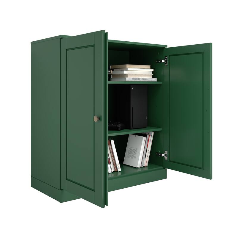 Palace Imports 100% Solid Wood TV Stand with Solid Doors for TVs up to 32"