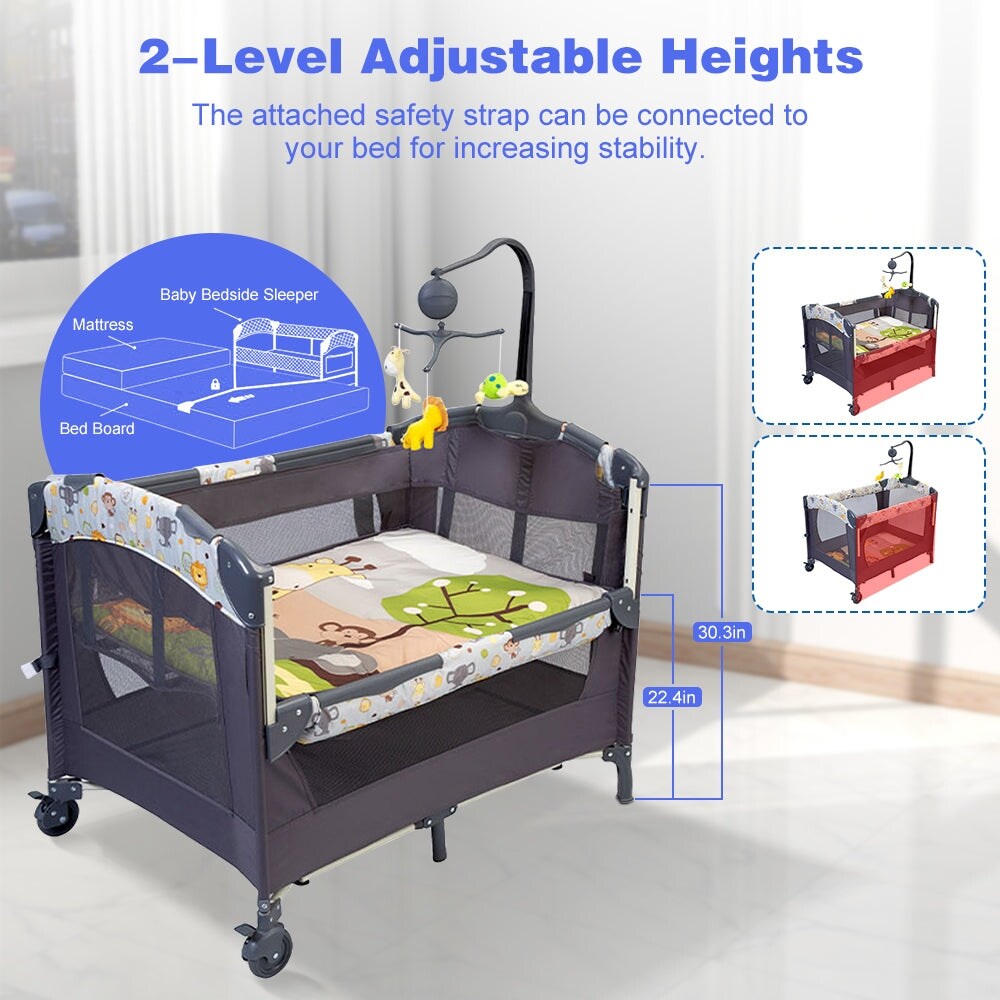 Baby Bassinet Beside Co Sleeper Bed Side Crib Playard Nursery