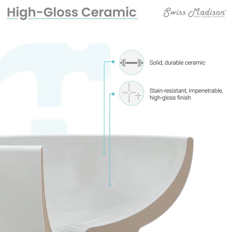 Swiss Madison SM-VS297 Rennes 24" Rectangular Ceramic Vessel Bathroom