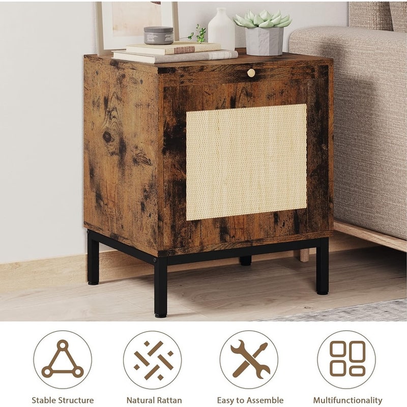 Natural Rattan Side Table