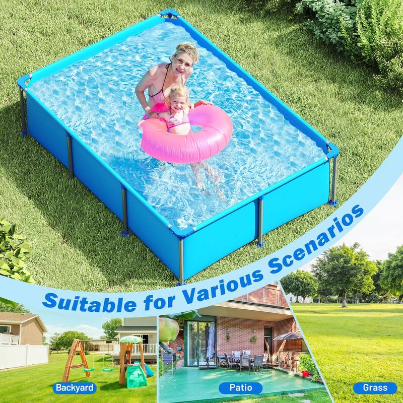 Costway 690 Gal Outdoor Family Swimming Pool with Metal Frame - See Details