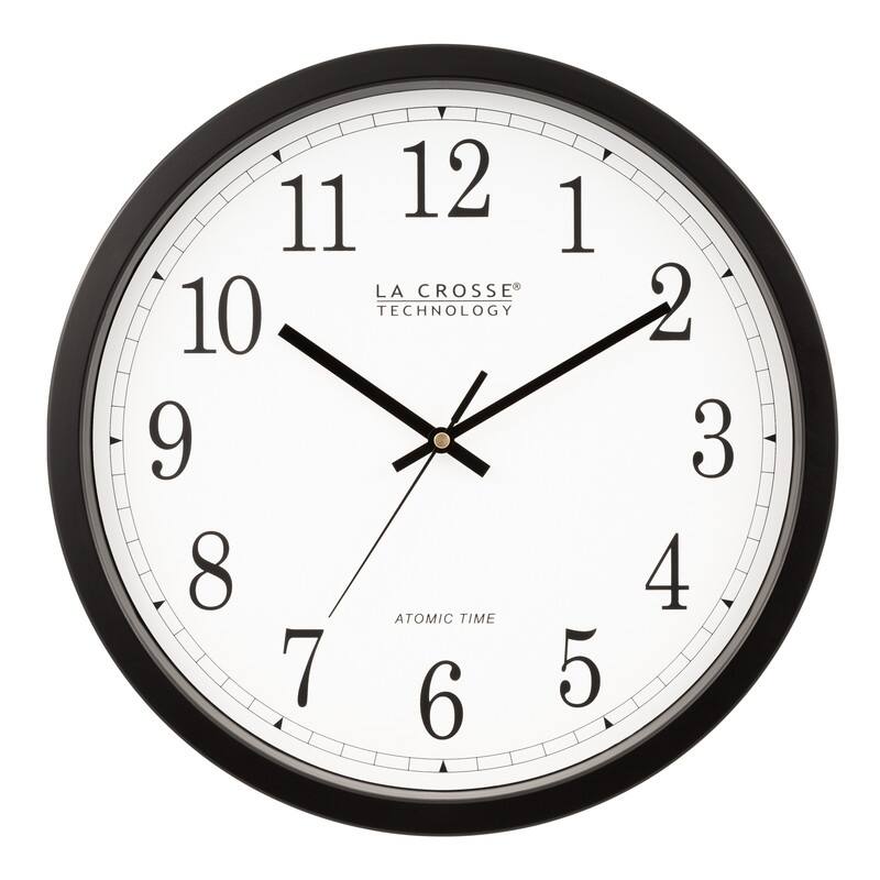 La Crosse Technology WT-3143A 14 Inch Black Atomic Analog Wall Clock
