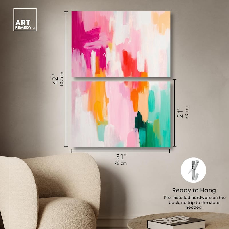 Playful Palette I Canvas Set of 2 by Art Remedy, Gallery Wrapped