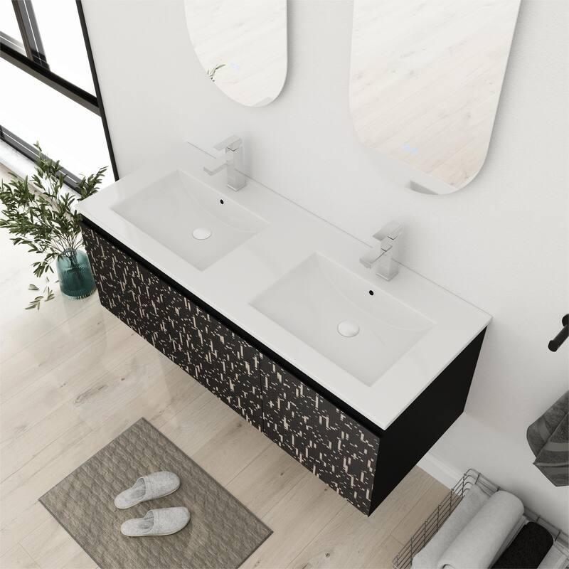 Bathroom Vanity With Sink In 24/30 Inch, Floating Bathroom Vanity with Soft Close Door