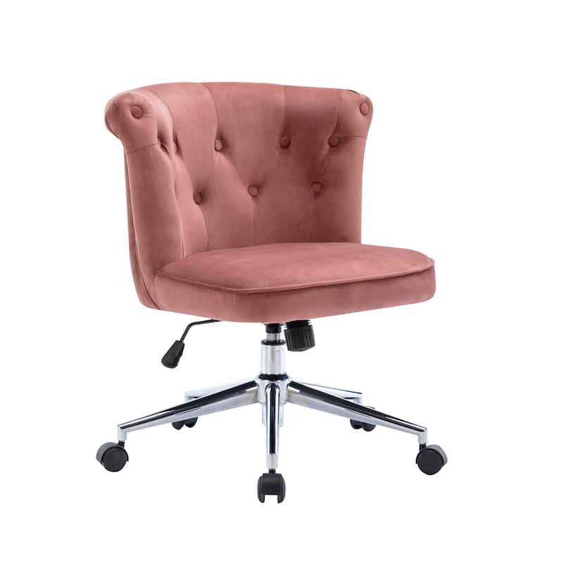 Porthos Home Quoba Tufted Velvet Office Chair, Castors and Footers Both Included
