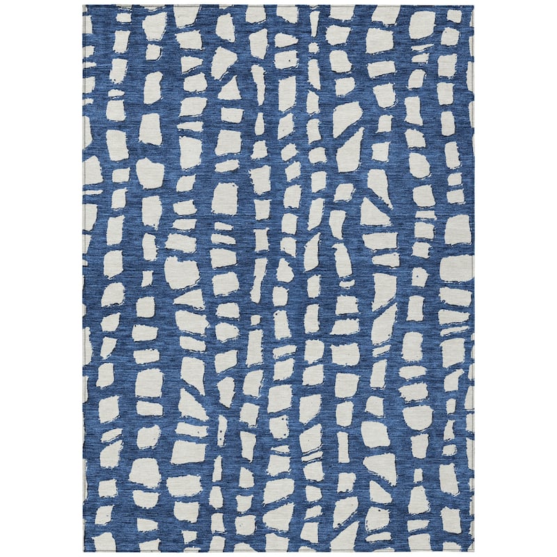 HomeRoots Abstract Transitional Rectangle Outdoor Rug