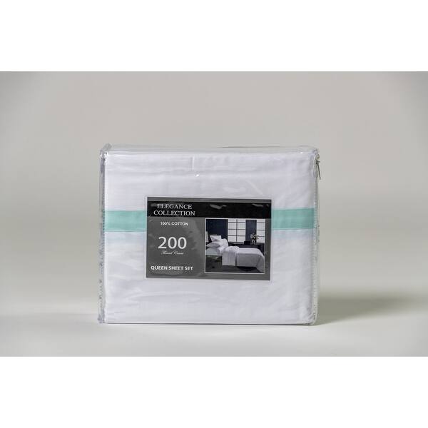 200 Thread Count Green 100 Cotton Sheet set Bed Bath & Beyond 33140254