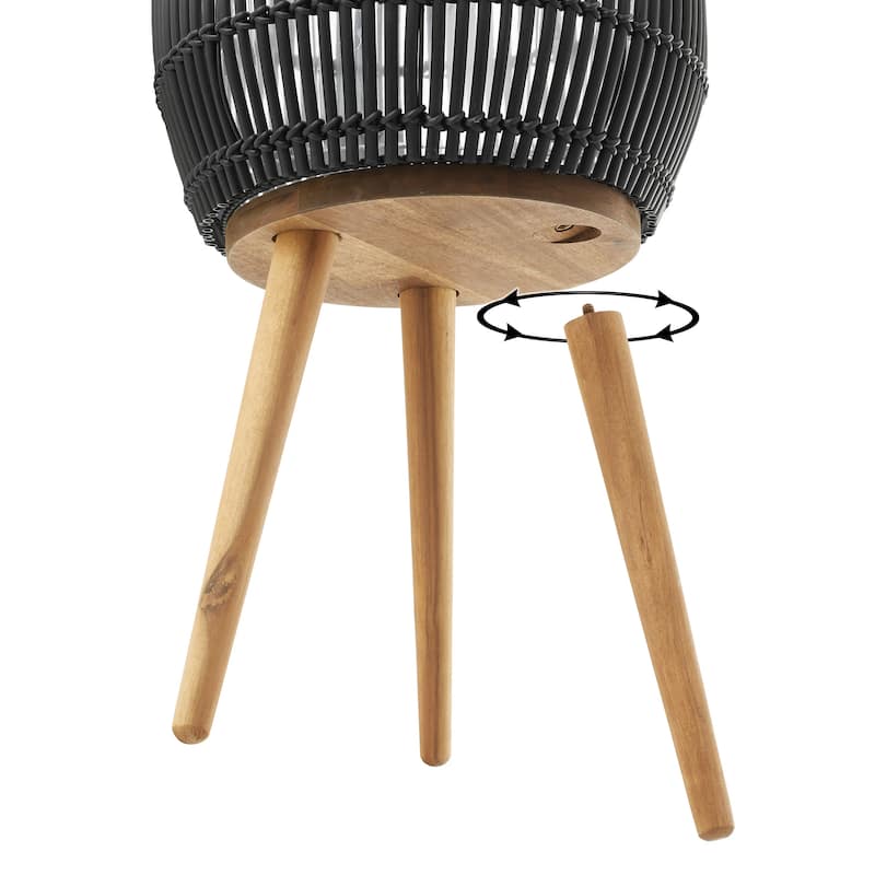Indoor Planter with Stand Large Rattan Basket for Plants and Flowers
