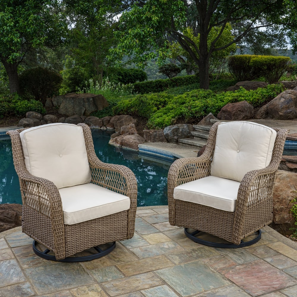 Rio Vista Outdoor Wicker Swivel Glider Chair (Set of 2)