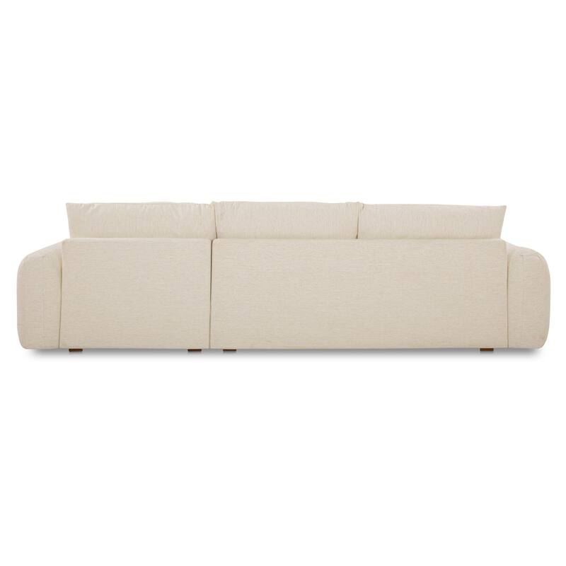 NADAAL STUDIOS Avelyn Left-Facing Sectional, Pillow-Soft Seating with Faux Feather Fill and Oat Fabric Upholstery