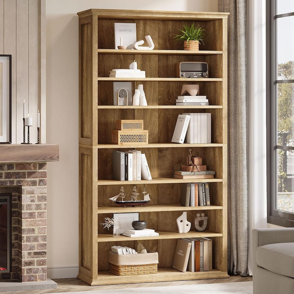 71" 8-Tier Tall Bookshelves with Adjustable Shelves, Large FreeStanding Display Library Bookcase