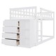 preview thumbnail 13 of 50, Luxury Twin over Twin Bunk Bed with 4 Drawers, 3 Shelves and Built-in Ladder for Maximized Space