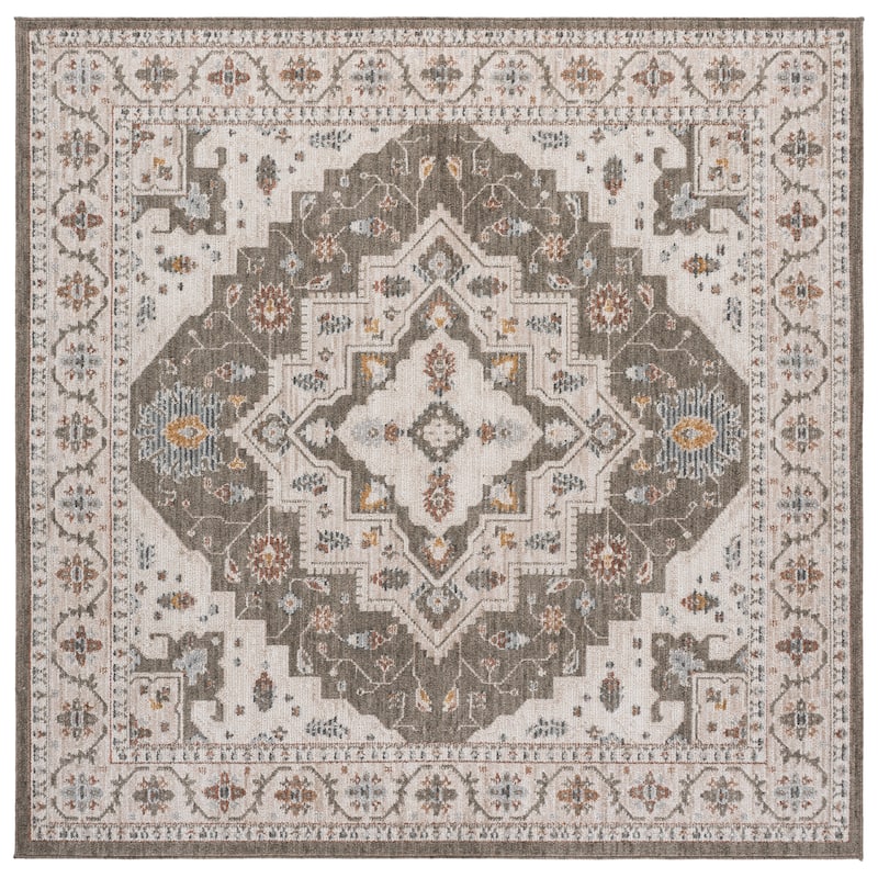 SAFAVIEH Vintage Rosewood Bedriye Rug - 6'3" Square - Green/Ivory