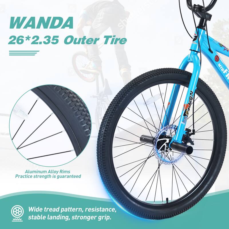 Slip-Resistant Bikes Freestyle Kids Bike Leisure Bikes Blue