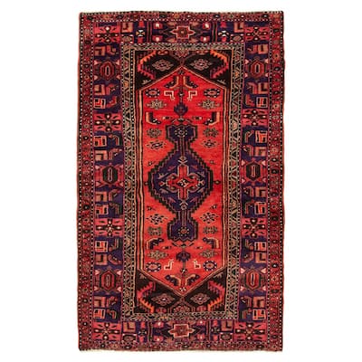 ECARPETGALLERY Hand-knotted Andelz Red Wool Rug - 4'2 x 7'5