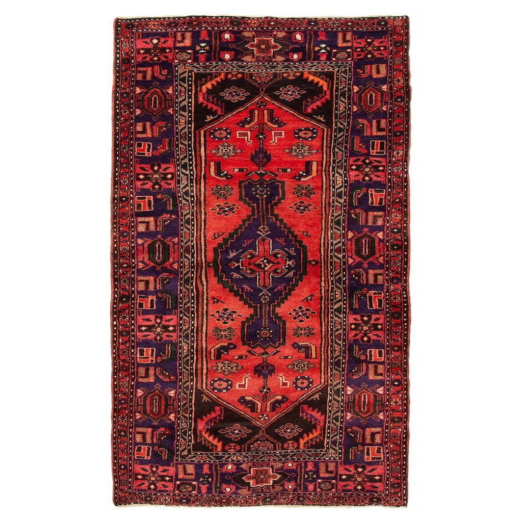 ECARPETGALLERY Hand-knotted Andelz Red Wool Rug - 4'2 x 7'5
