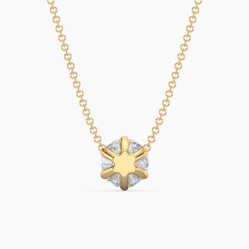 Auriya 14k Gold Lab Grown Round Diamond Floating Solitaire Pendant | (0.25 to 2.00 ct. tw.) (F-G Color, VS Clarity)