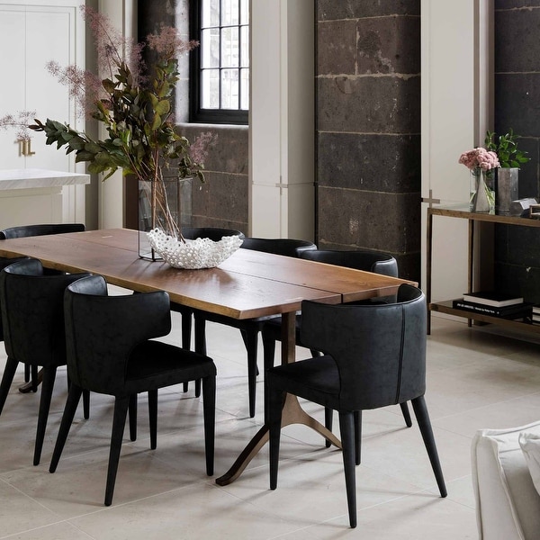 Leather modern hotsell dining chair