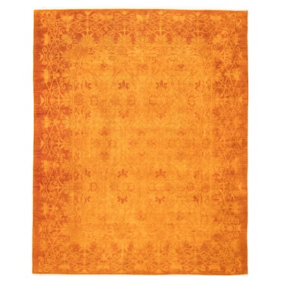 ECARPETGALLERY Hand-knotted Vibrance Orange Wool Rug - 7'10 x 9'7