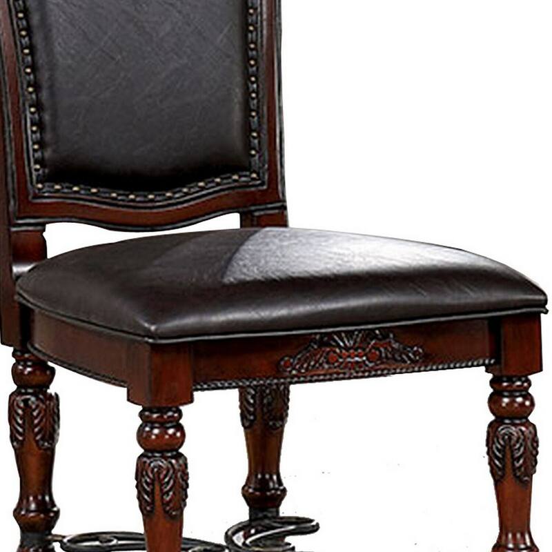 Rich Brown/Black Faux Leather Upholstered Wood Frame Dining Chair, Set of 2, Sturdy Dining Chair for Dining Rooms - 21.75