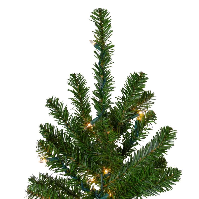 Pre-Lit Pencil Canadian Pine Artificial Christmas Tree - 7.5' - Clear Lights