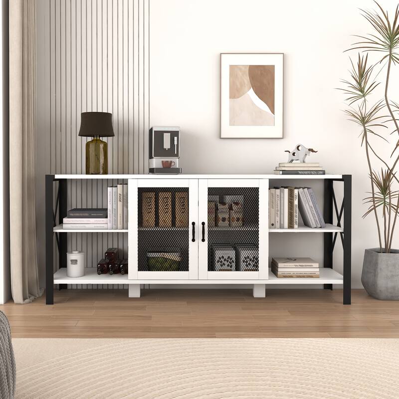 Entertainment Console Table with Storage, for TVs up to 80"