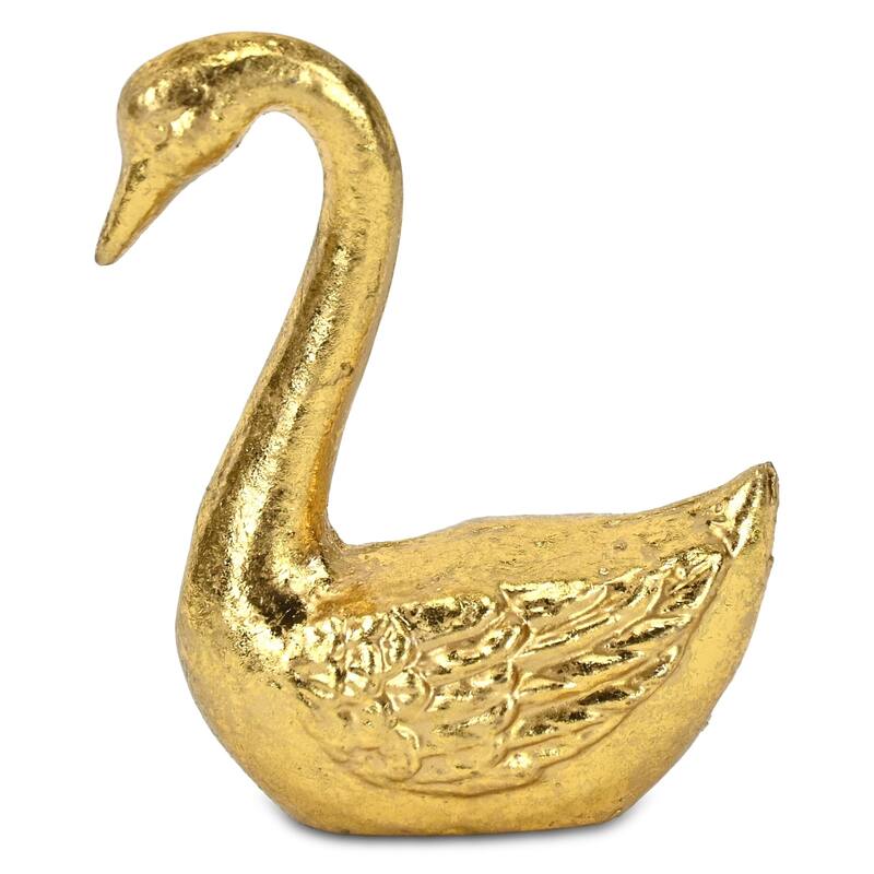 Thalassa 4.25" Cast Iron Swan Figurine - Gold - N/A