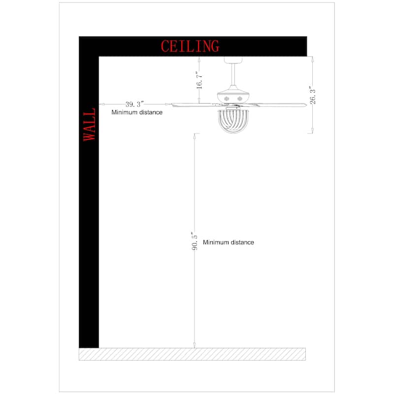 Zyanya 52 Inch Chrome Finish Modern Crystal Ceiling Fan with Remote - N/A