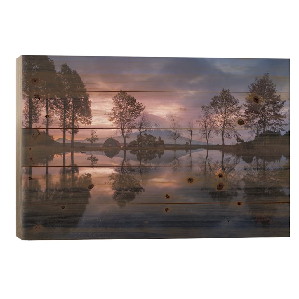 Mount Fuji-San, Japan Print On Wood by Daniel Kordan - Multi-Color