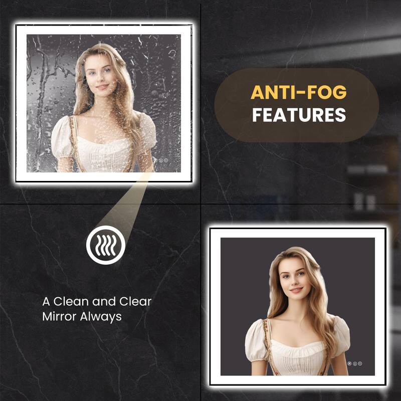 28x36 Inch Frameless LED Bathroom Mirror,Smart Mirror