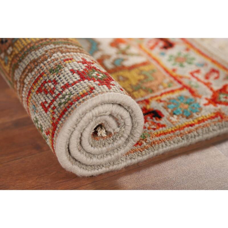 Geometric Heriz Serapi Oriental Accent Rug Handmade Wool Carpet - 2'0" x 3'0"