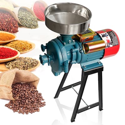DoCred Electric Grain Mill, Commercial Mill with Hopper