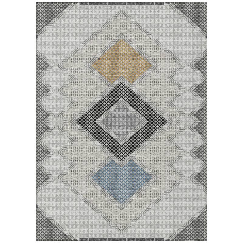 HomeRoots Geometric Transitional Rectangle Outdoor Rug