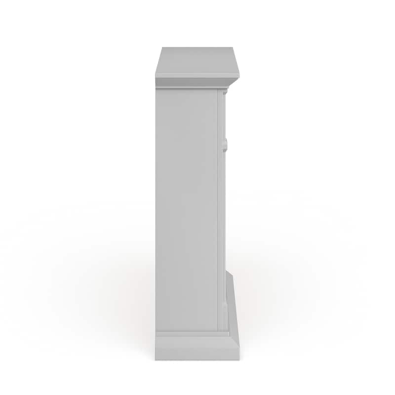 SEI Furniture Helliwell Electric Media Fireplace with White Faux Stone Mantel and Media Storage